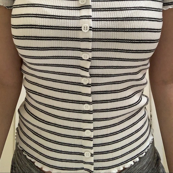 SOLD Forever 21 Black and white striped top - Picture 6 of 6
